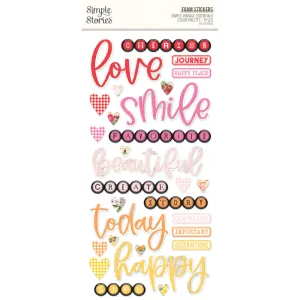 Simple Stories - Simple Vintage Essentials Color Palette - Foam Stickers / Titles