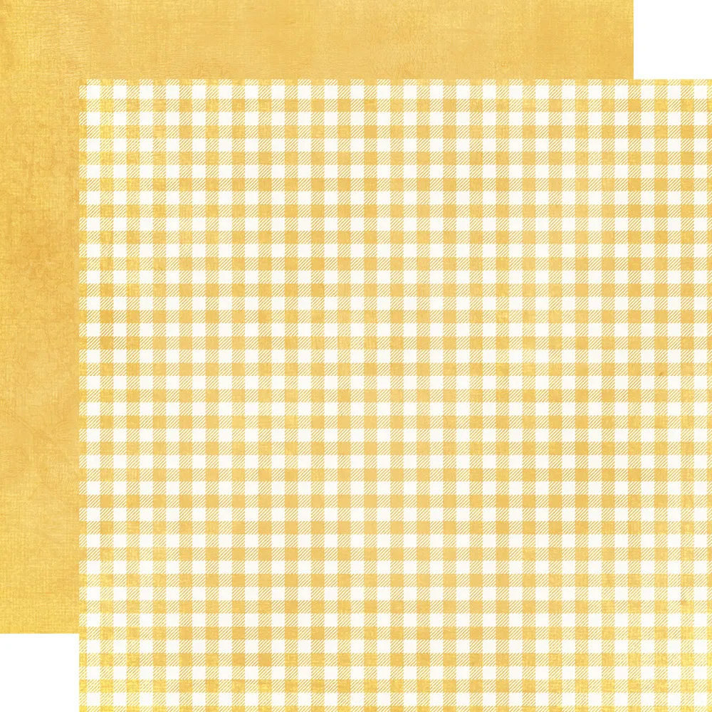 Simple Stories - Simple Vintage Spring Garden - 12x12 Single Sheet - Buttercup Gingham