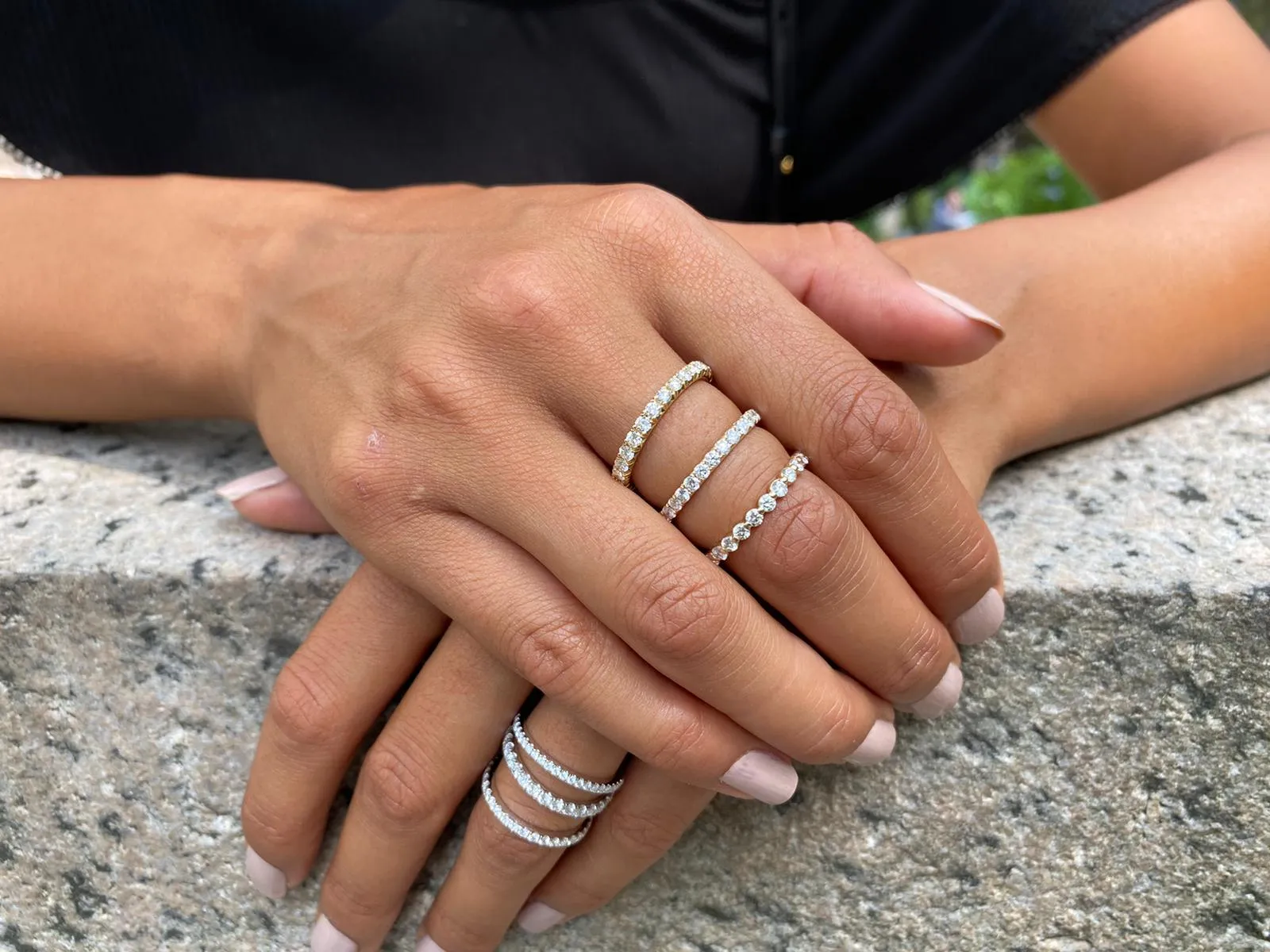 Single Prong Diamond Eternity Band