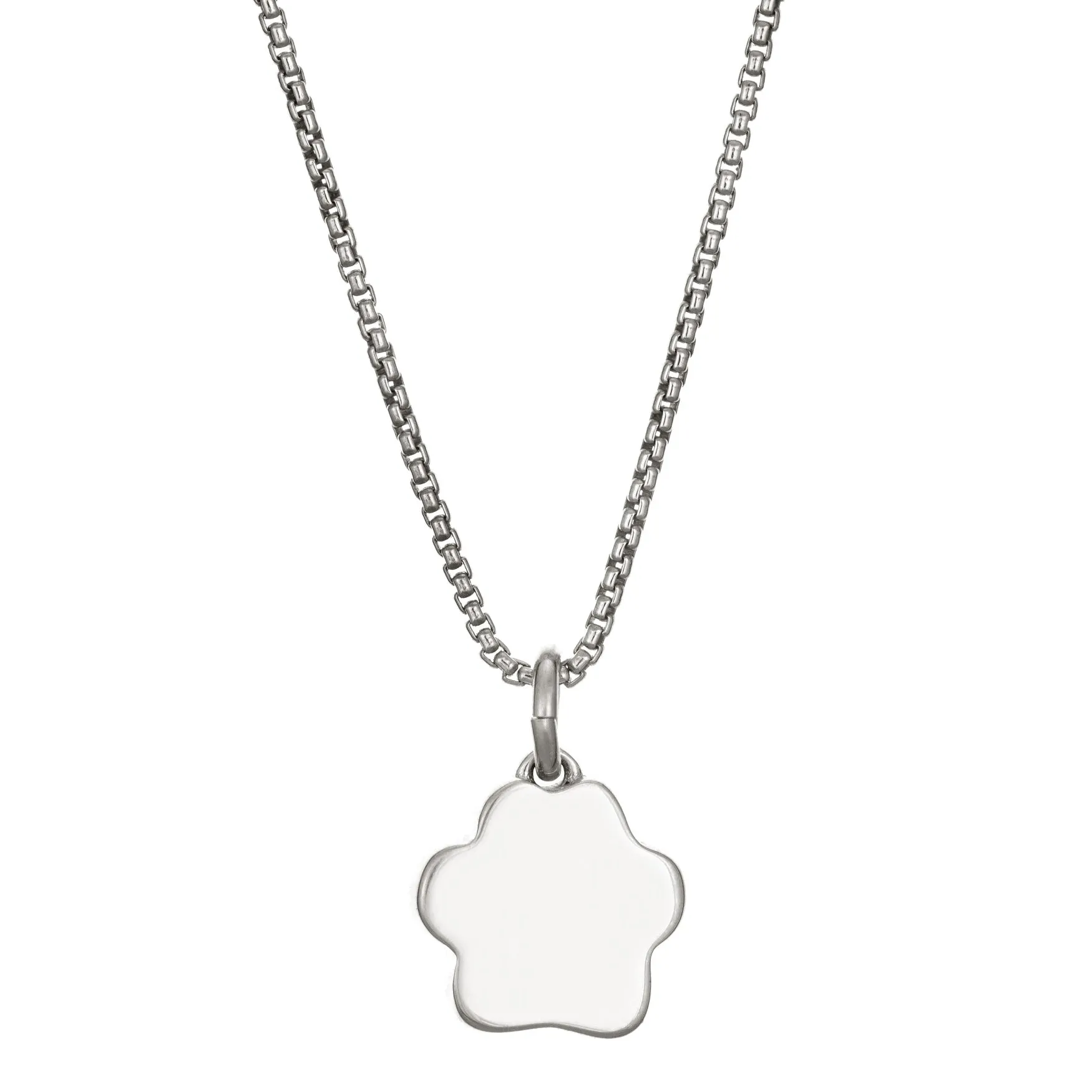Small Paw Print Cremation Necklace in Sterling Silver
