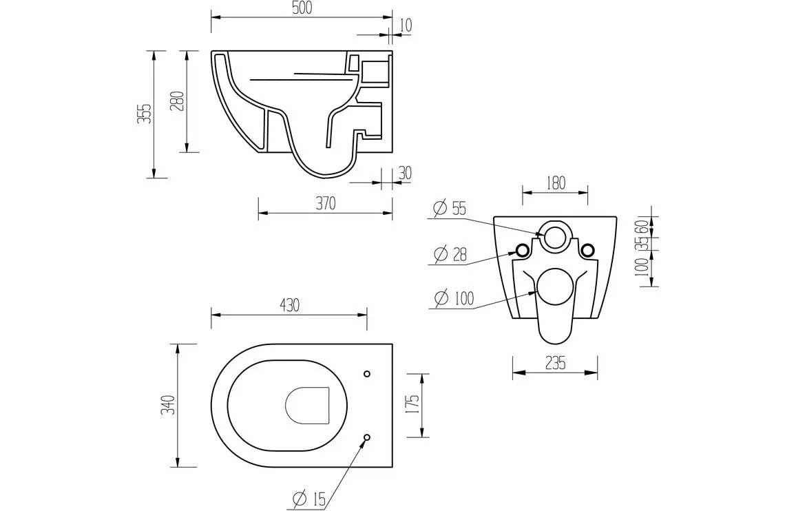 Sofia Rimless Wall Hung WC & Soft Close Seat
