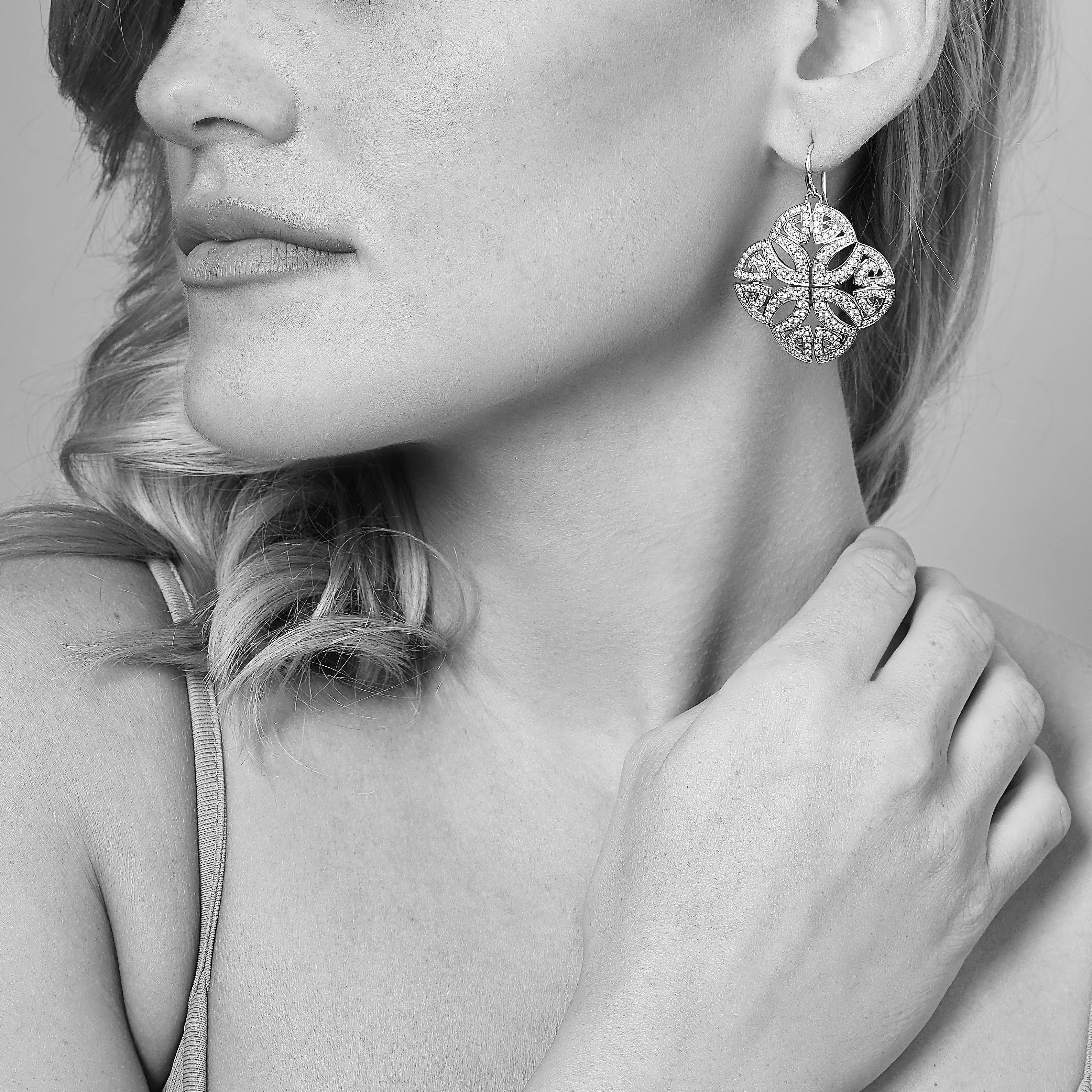 Soirée Pavé Earring - 18K Gold Vermeil   CZ Noir