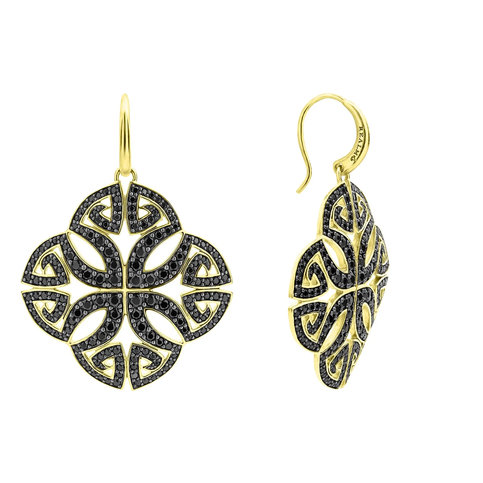 Soirée Pavé Earring - 18K Gold Vermeil   CZ Noir