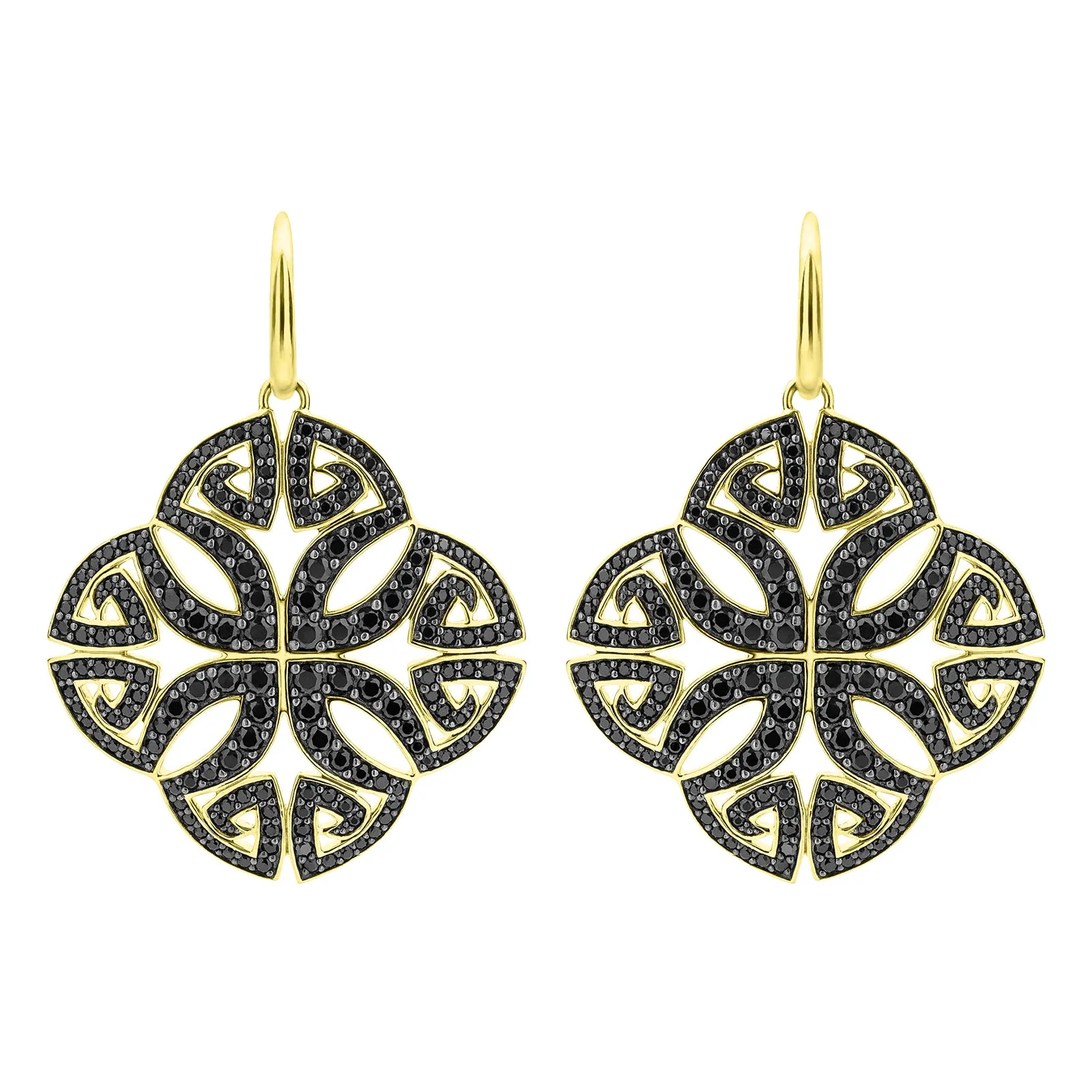 Soirée Pavé Earring - 18K Gold Vermeil   CZ Noir