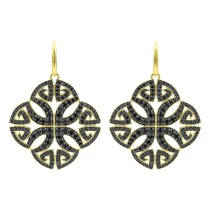 Soirée Pavé Earring - 18K Gold Vermeil   CZ Noir
