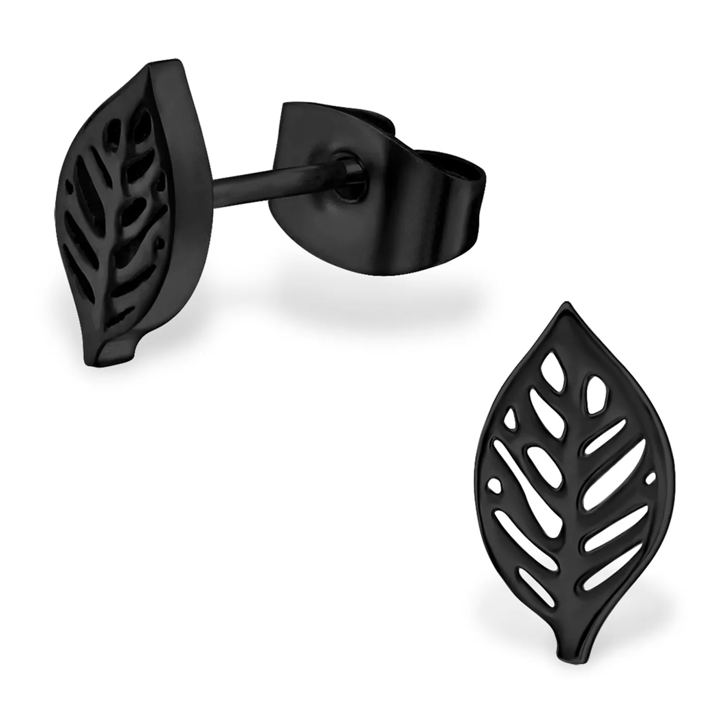 Stainless Steel Tiny Nature Leaf Stud Post Earrings