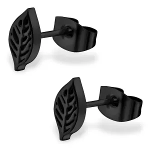 Stainless Steel Tiny Nature Leaf Stud Post Earrings