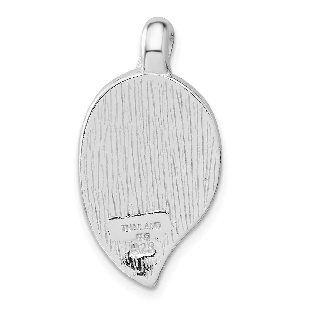 Sterling Silver Stellux Crystal Animal Print Leaf Shaped Pendant