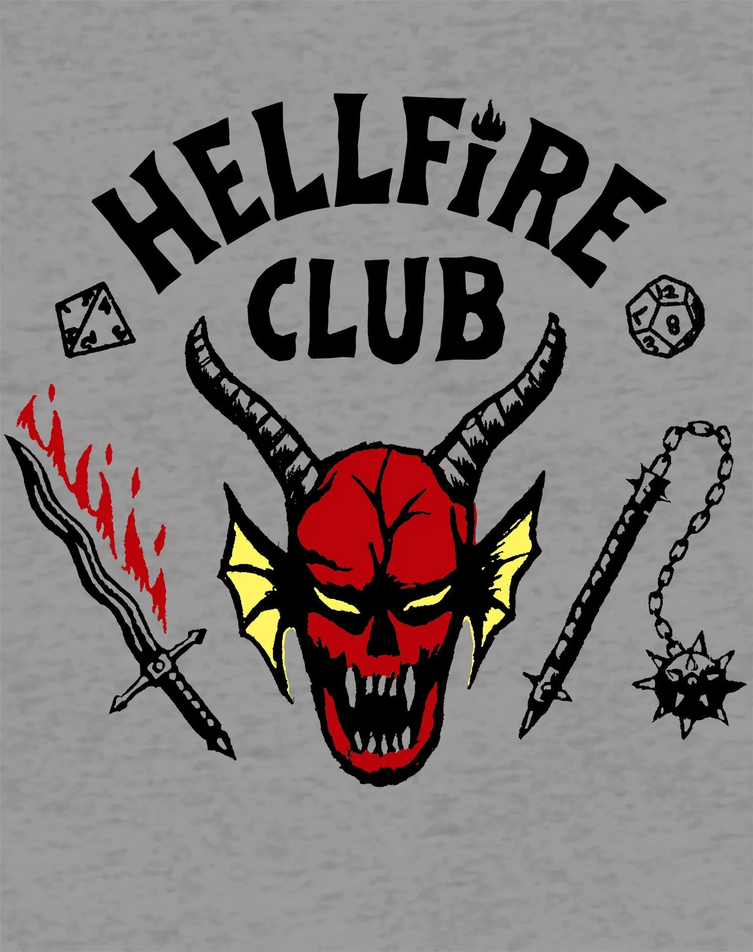 Stranger Things Logo Hellfire Club Classic Sweatshirt (Sports Grey)