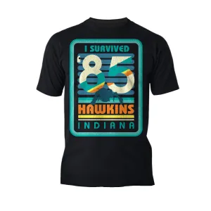Stranger Things Vintage Demogorgon Poster Hawkins Indiana I Survived 85 Original Men's T-Shirt