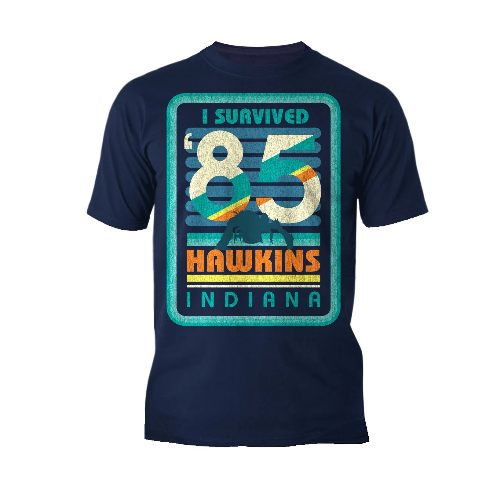 Stranger Things Vintage Demogorgon Poster Hawkins Indiana I Survived 85 Original Men's T-Shirt