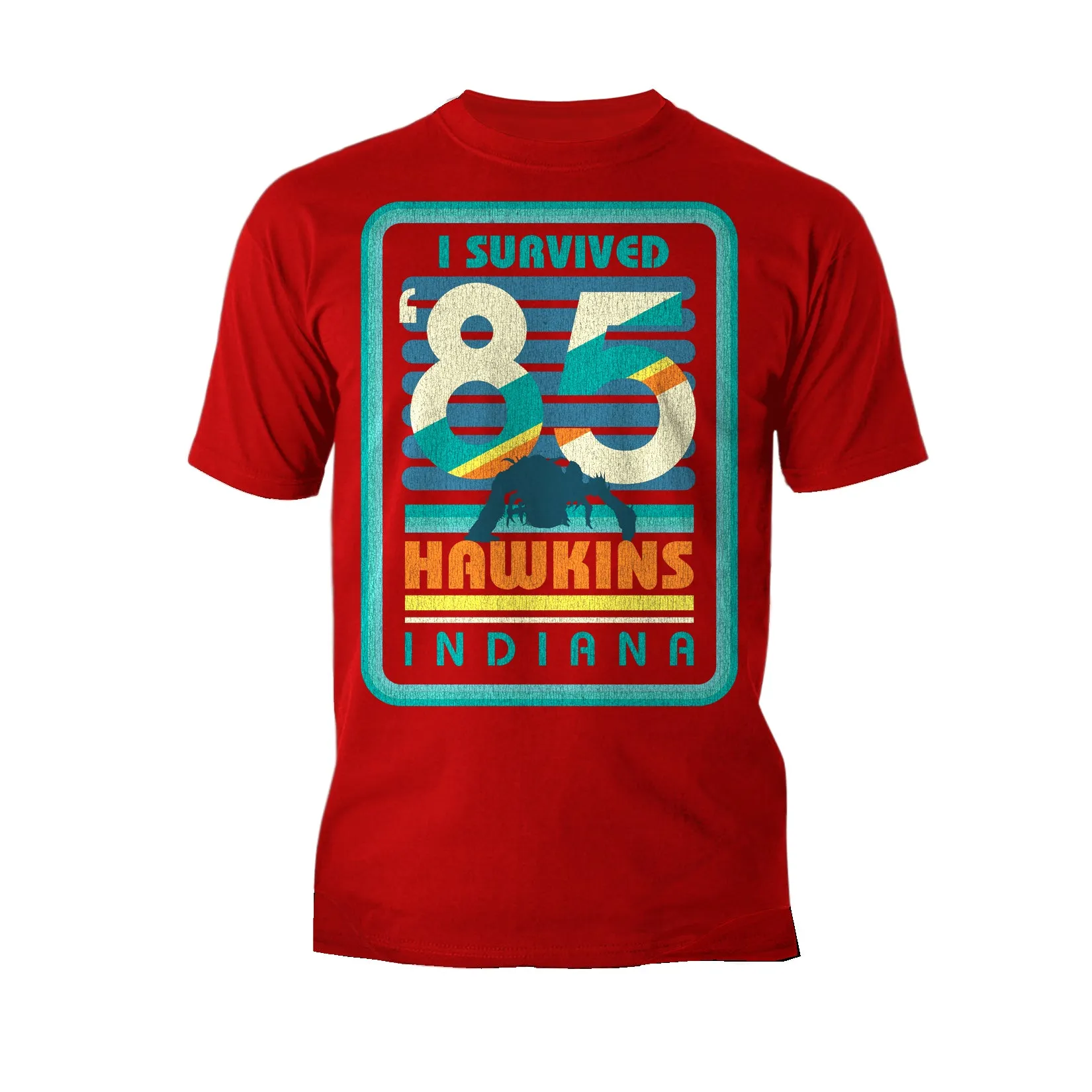 Stranger Things Vintage Demogorgon Poster Hawkins Indiana I Survived 85 Original Men's T-Shirt