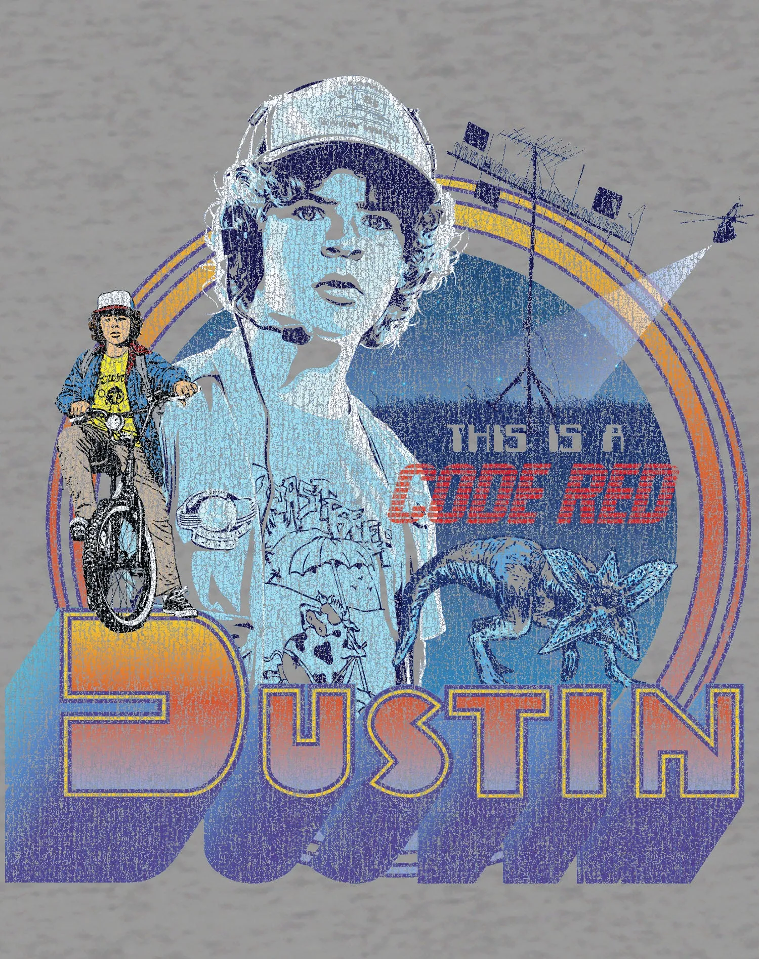 Stranger Things Vintage Dustin Pose Demogorgon  Code Red Official Women's T-Shirt