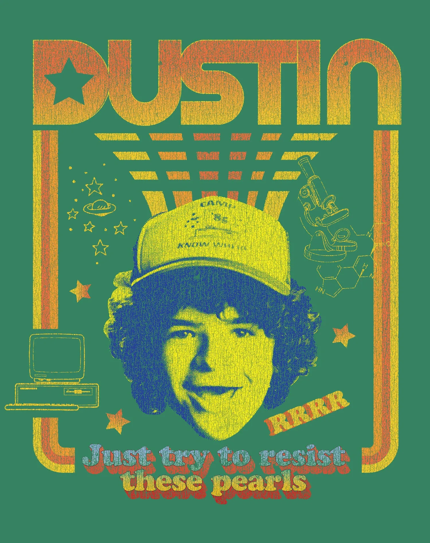Stranger Things Vintage Dustin Retro Gaming Meme Pearls Official Women's T-Shirt