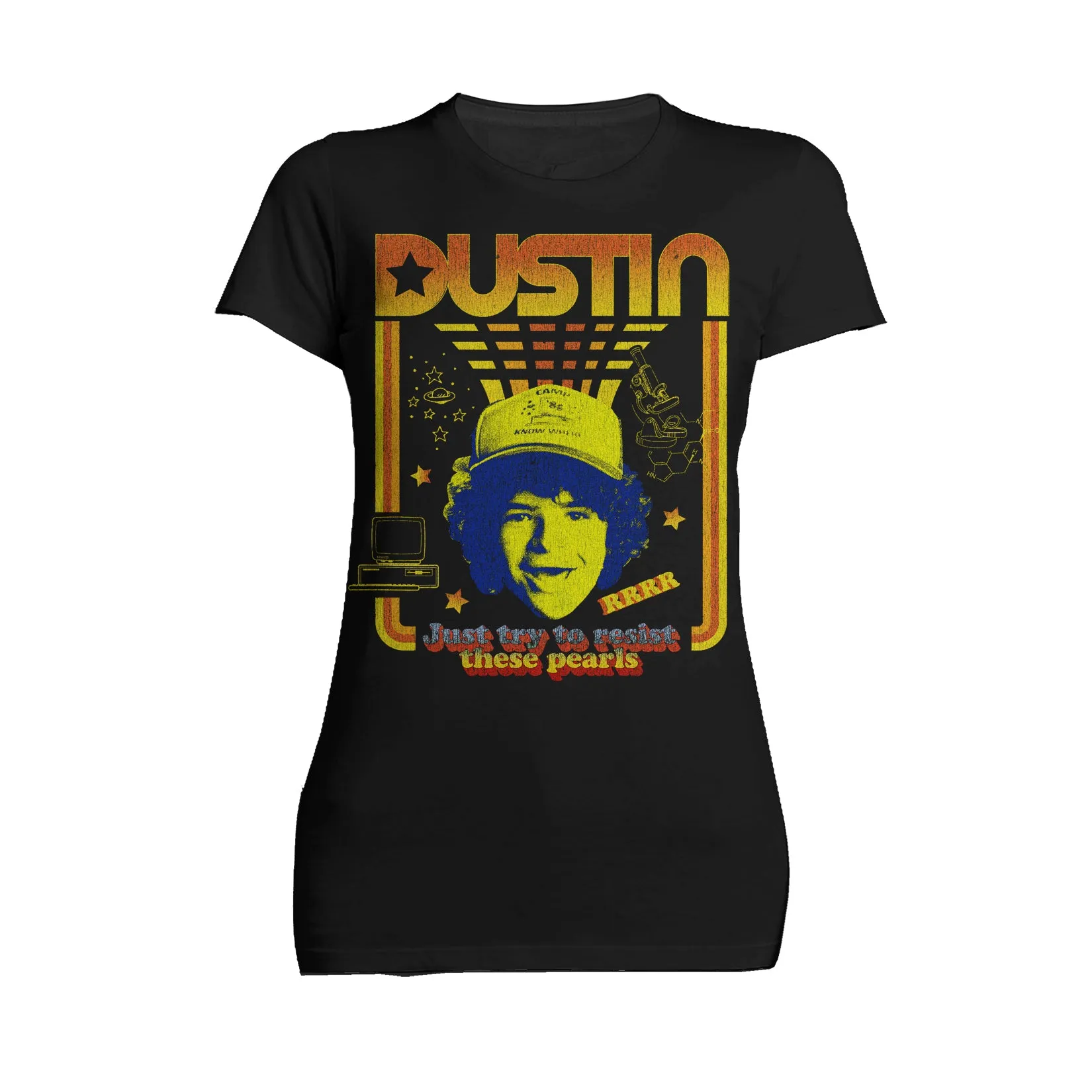 Stranger Things Vintage Dustin Retro Gaming Meme Pearls Official Women's T-Shirt