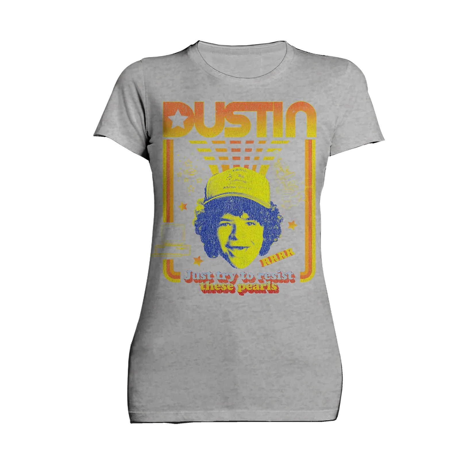 Stranger Things Vintage Dustin Retro Gaming Meme Pearls Official Women's T-Shirt