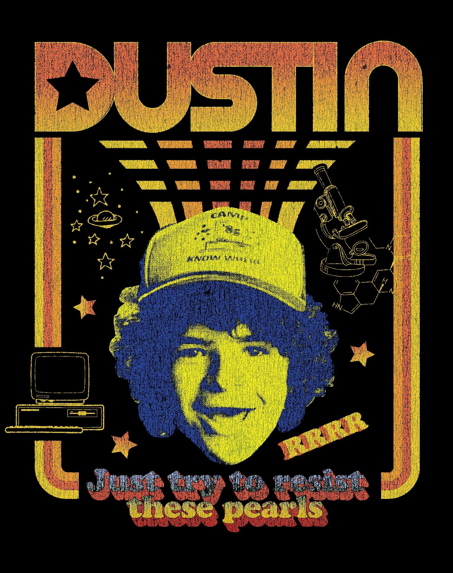 Stranger Things Vintage Dustin Retro Gaming Meme Pearls Official Women's T-Shirt