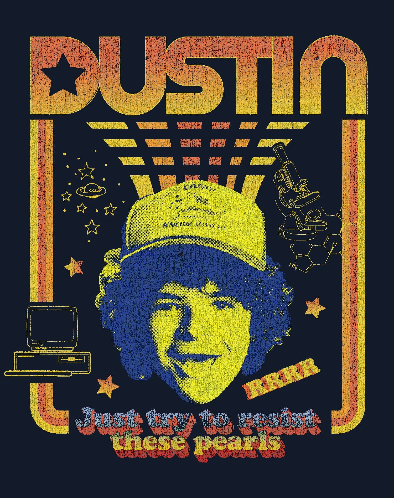 Stranger Things Vintage Dustin Retro Gaming Meme Pearls Official Women's T-Shirt