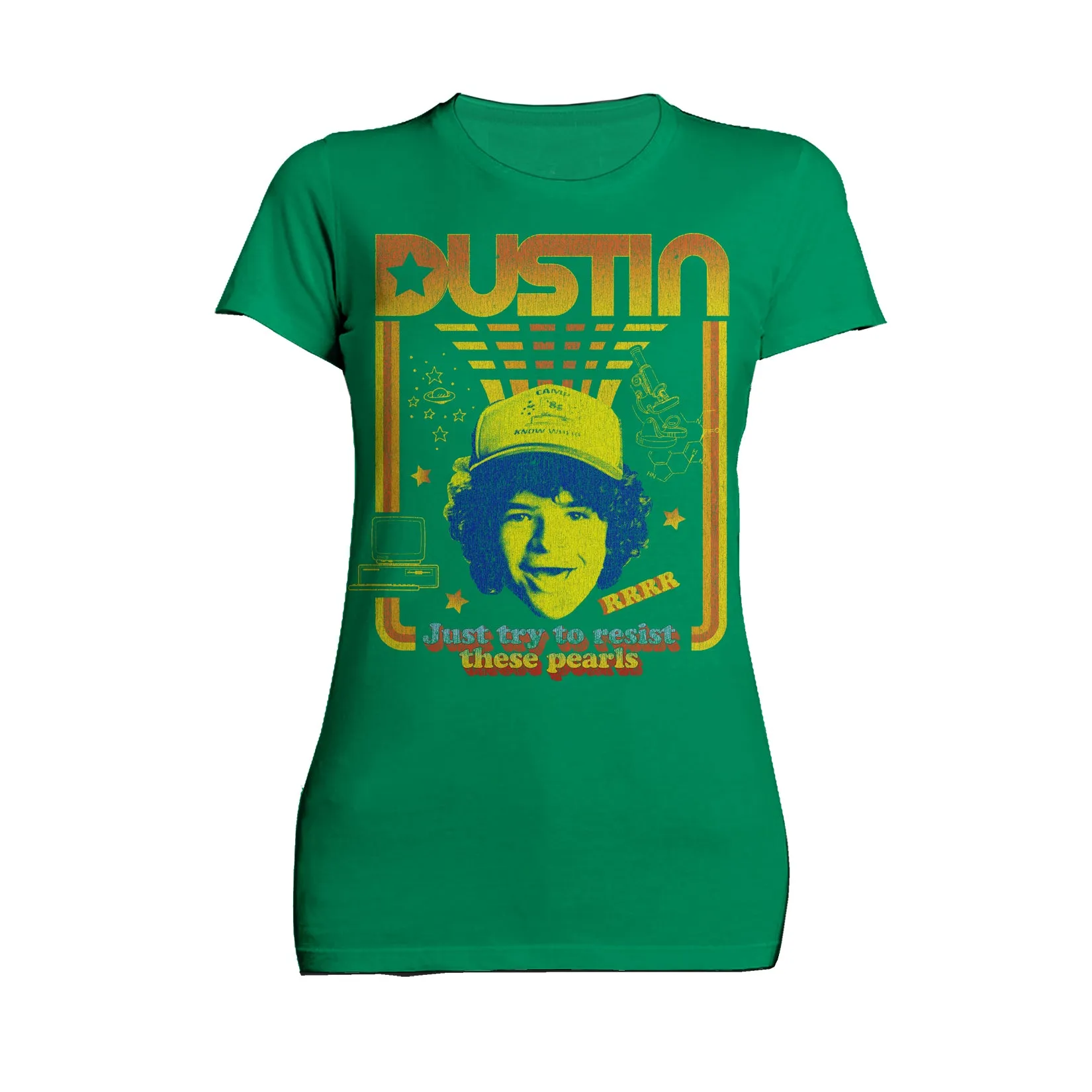 Stranger Things Vintage Dustin Retro Gaming Meme Pearls Official Women's T-Shirt
