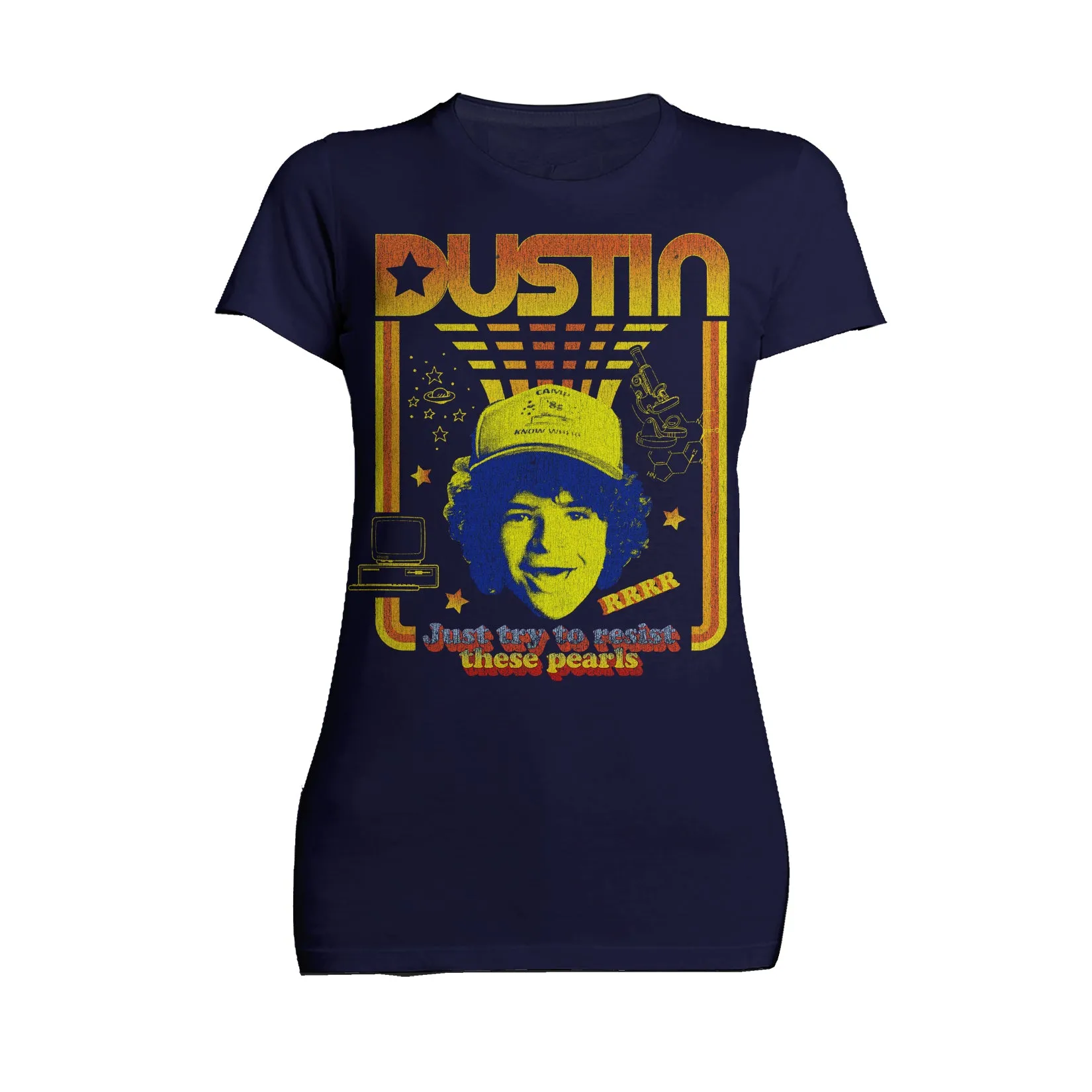 Stranger Things Vintage Dustin Retro Gaming Meme Pearls Official Women's T-Shirt