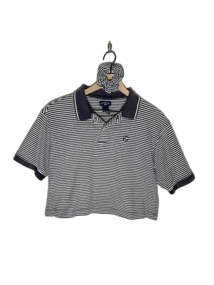 Striped Collared Polo Crop Set (M)