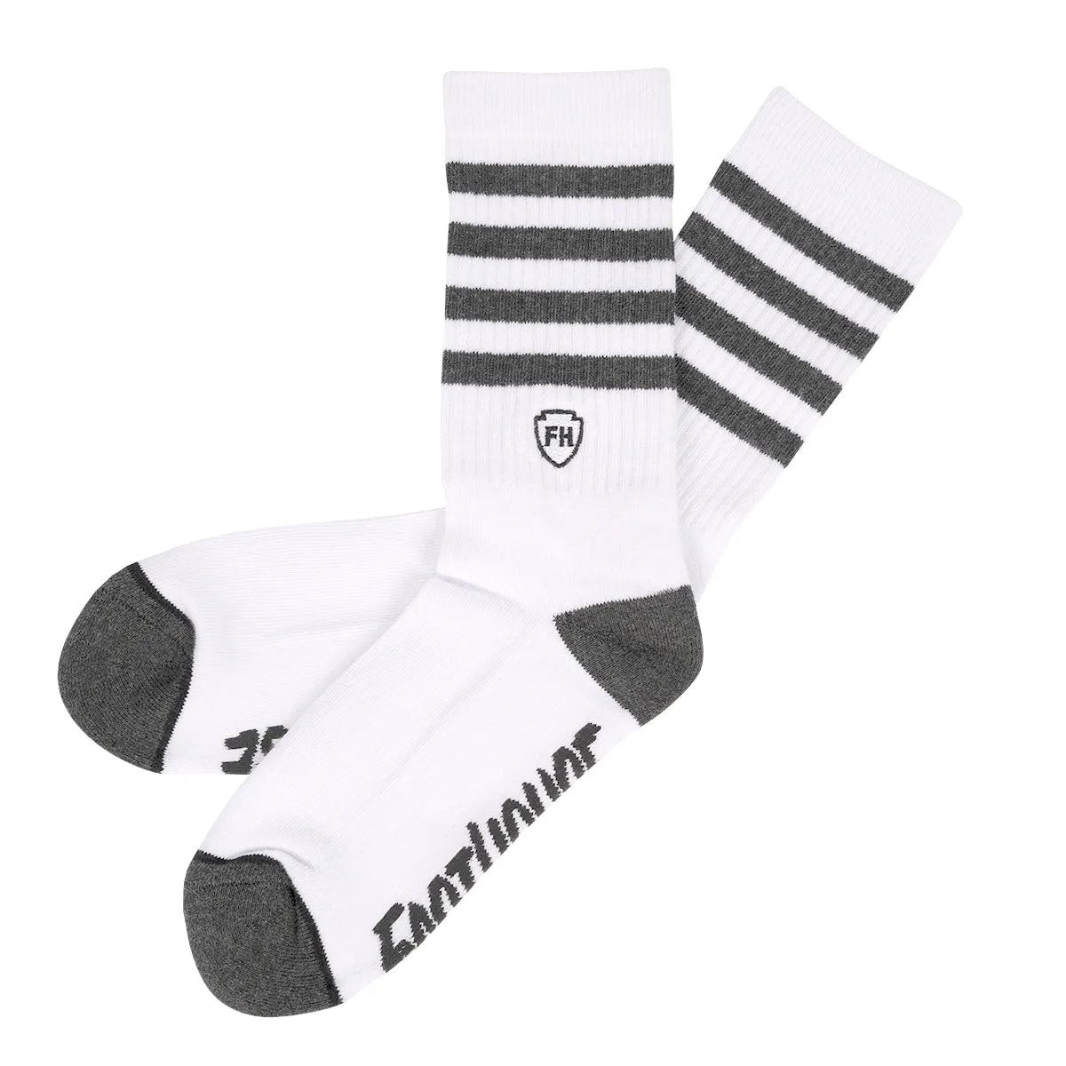 Striped Crew Socks, 3 Pack - Black/White