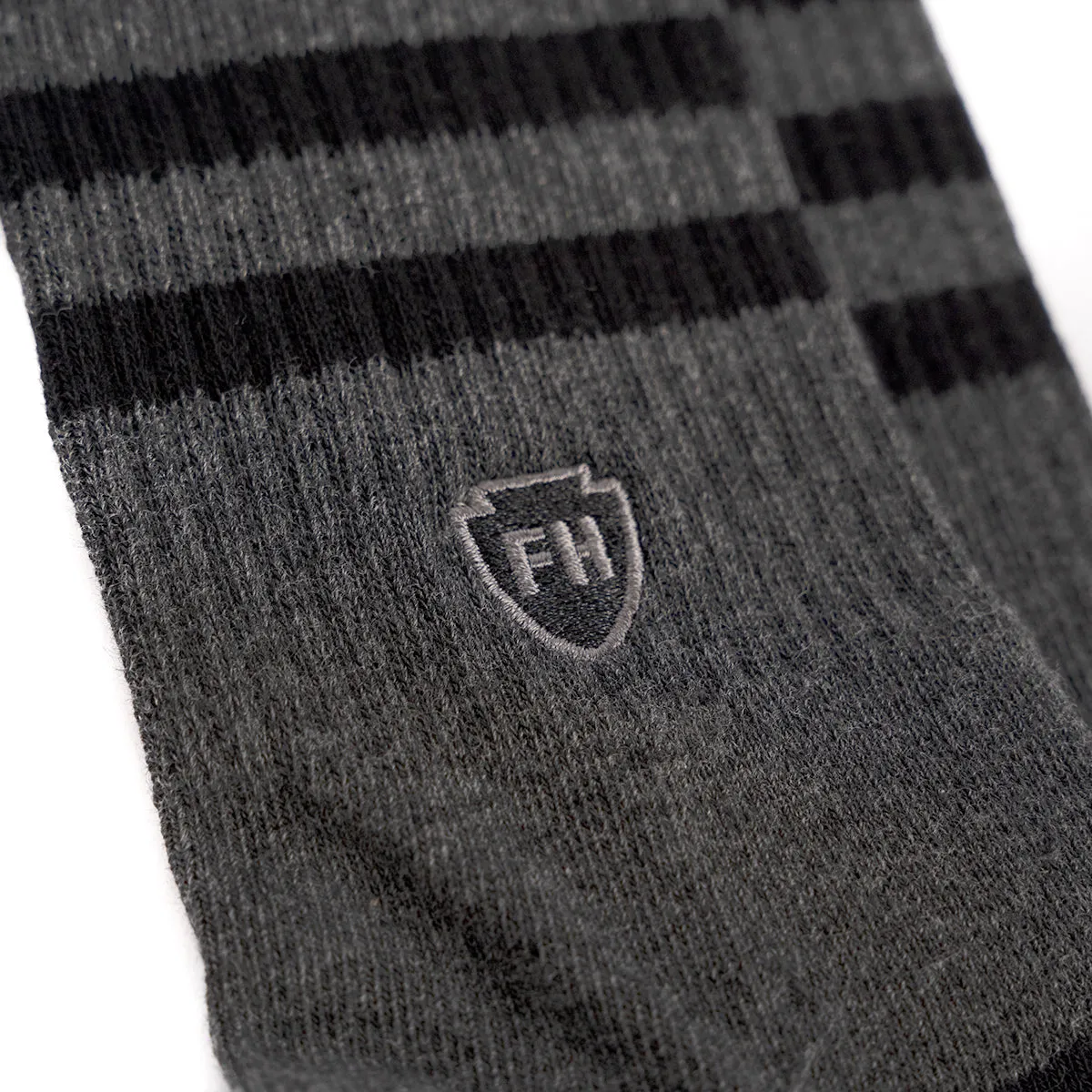Striped Crew Socks, 3 Pack - Black/White