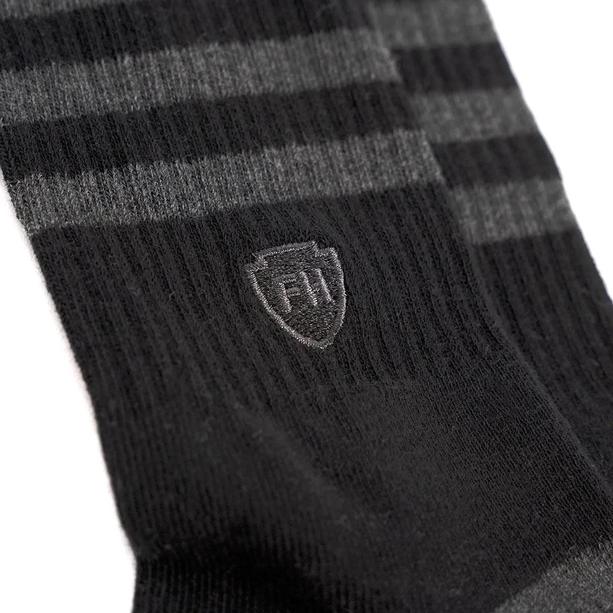 Striped Crew Socks, 3 Pack - Black/White