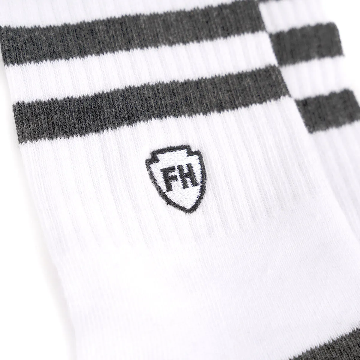 Striped Crew Socks, 3 Pack - Black/White