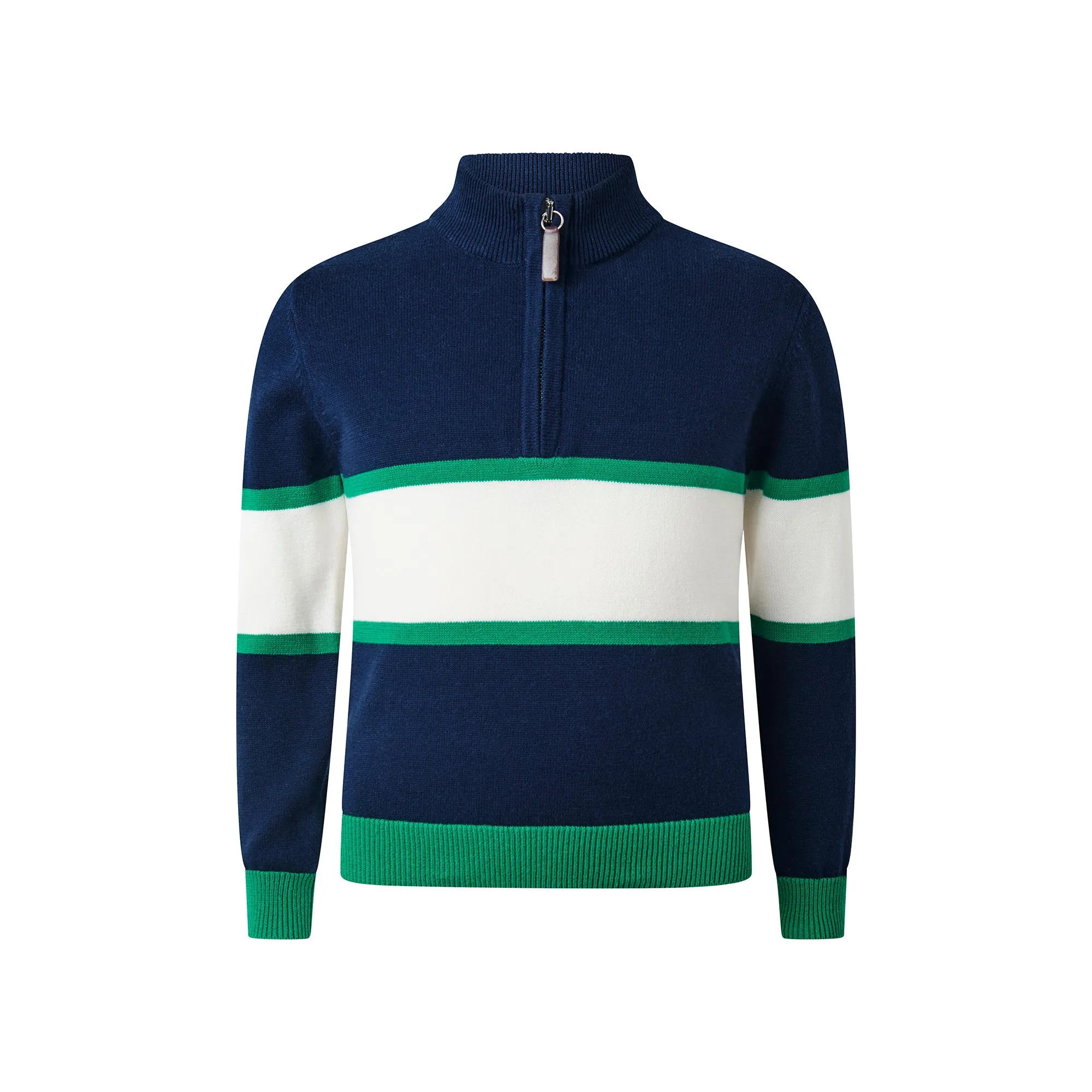 Striped Half Zip Sweater