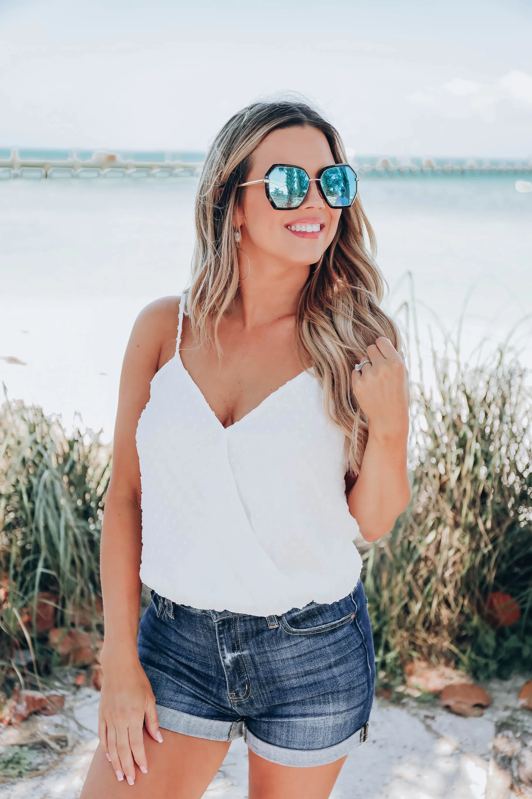 Sylvia Swiss Dot Bodysuit - White