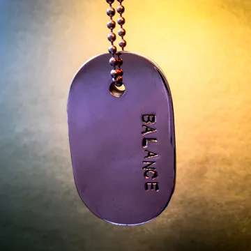 Talisman in Polka Dot Agate with Chrysoprase and Copper "BALANCE" Stamped Goddess Tag