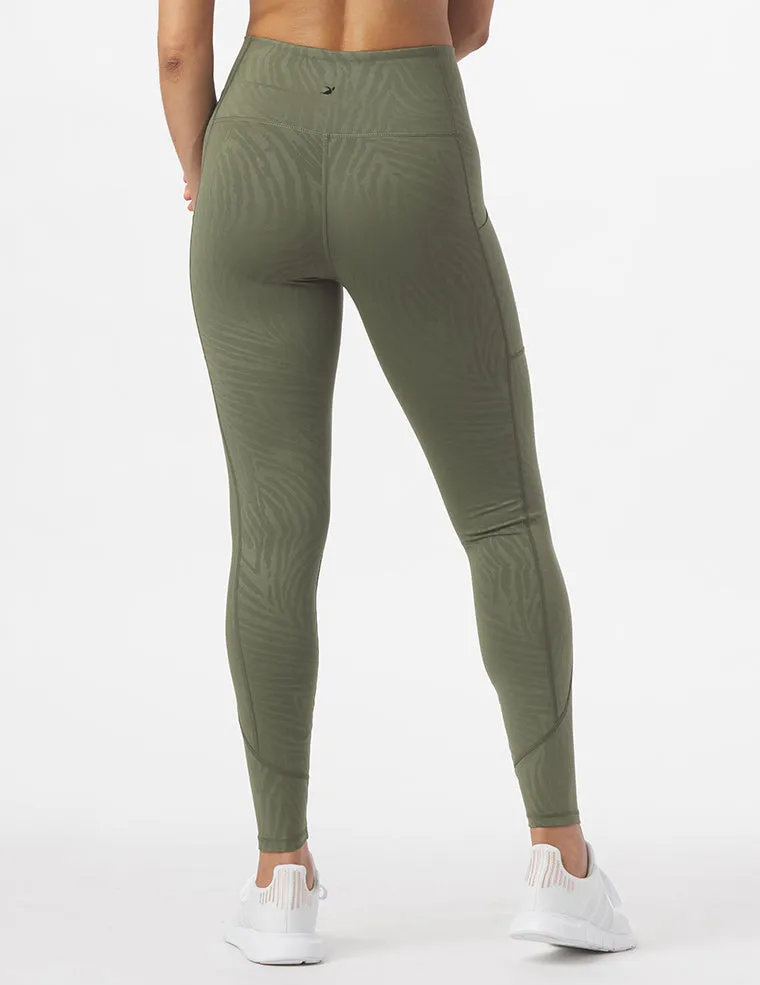 Taper Legging Print: Moss Zebra Gloss