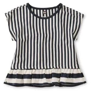 Tea Collection Striped Ruffle Hem Top - Size 3