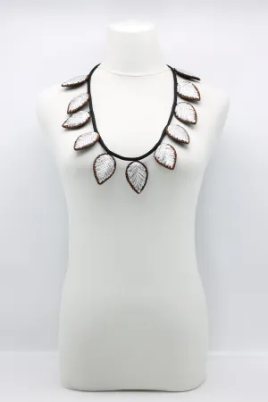 Textile leaf medium length Necklace
