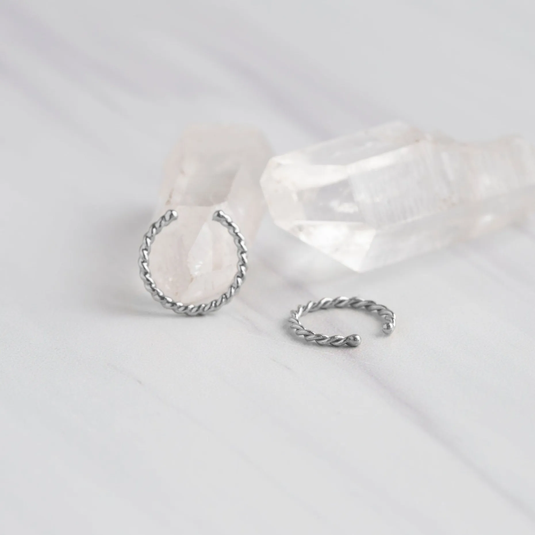 The Gold Rope Ear Cuff | 14K White Gold