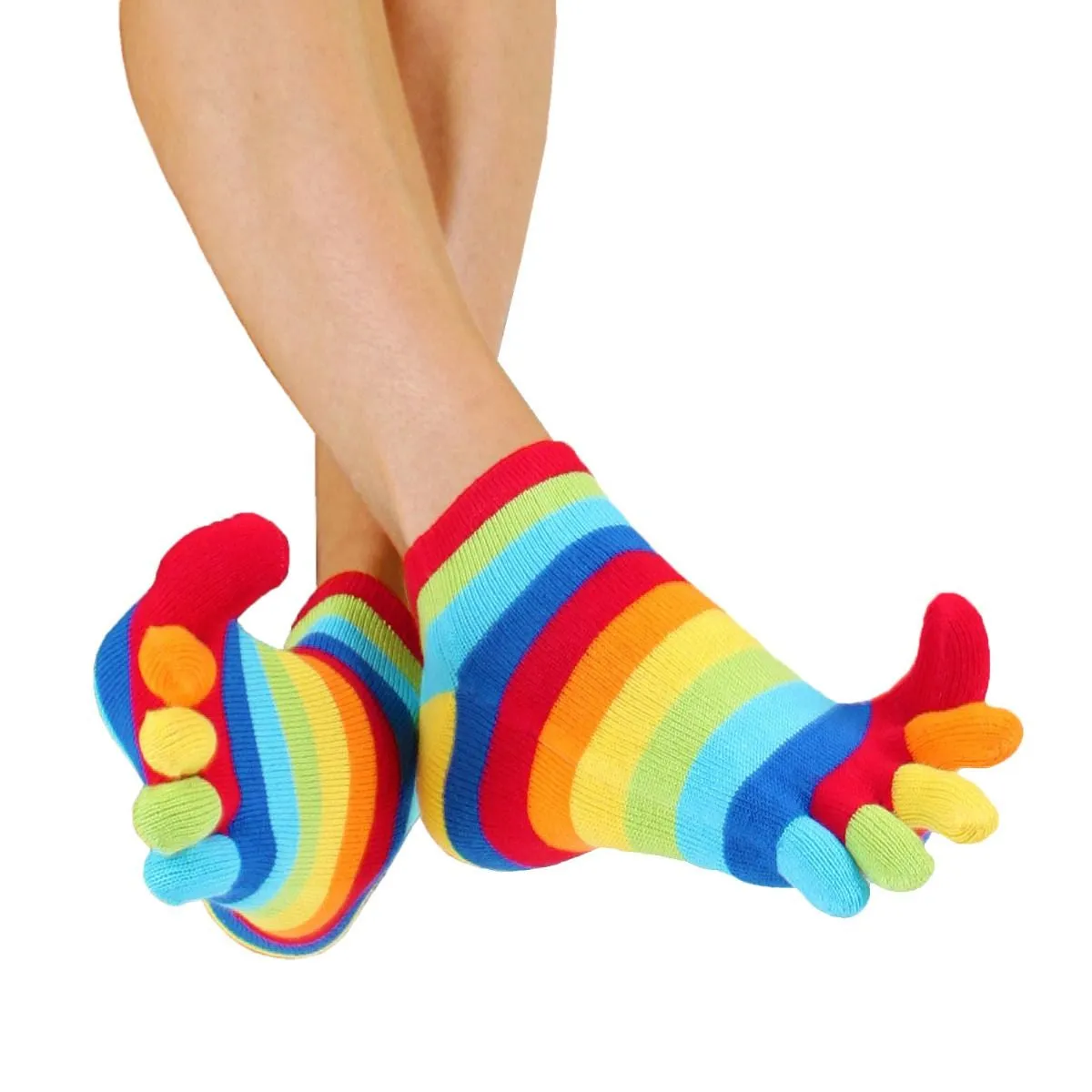 ToeToe Essential Anklet Trainer Fun Socks - Rainbow