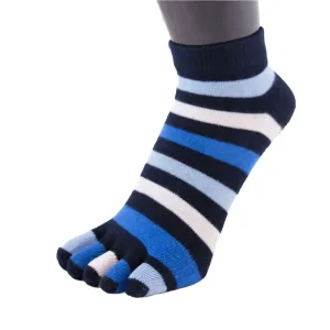 ToeToe Essential Anklet Trainer Fun Socks - Striped Denim