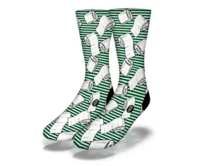 TOILET PAPER SCARCITY Funny Coronavirus Quarantine Socks (Green Stripes)