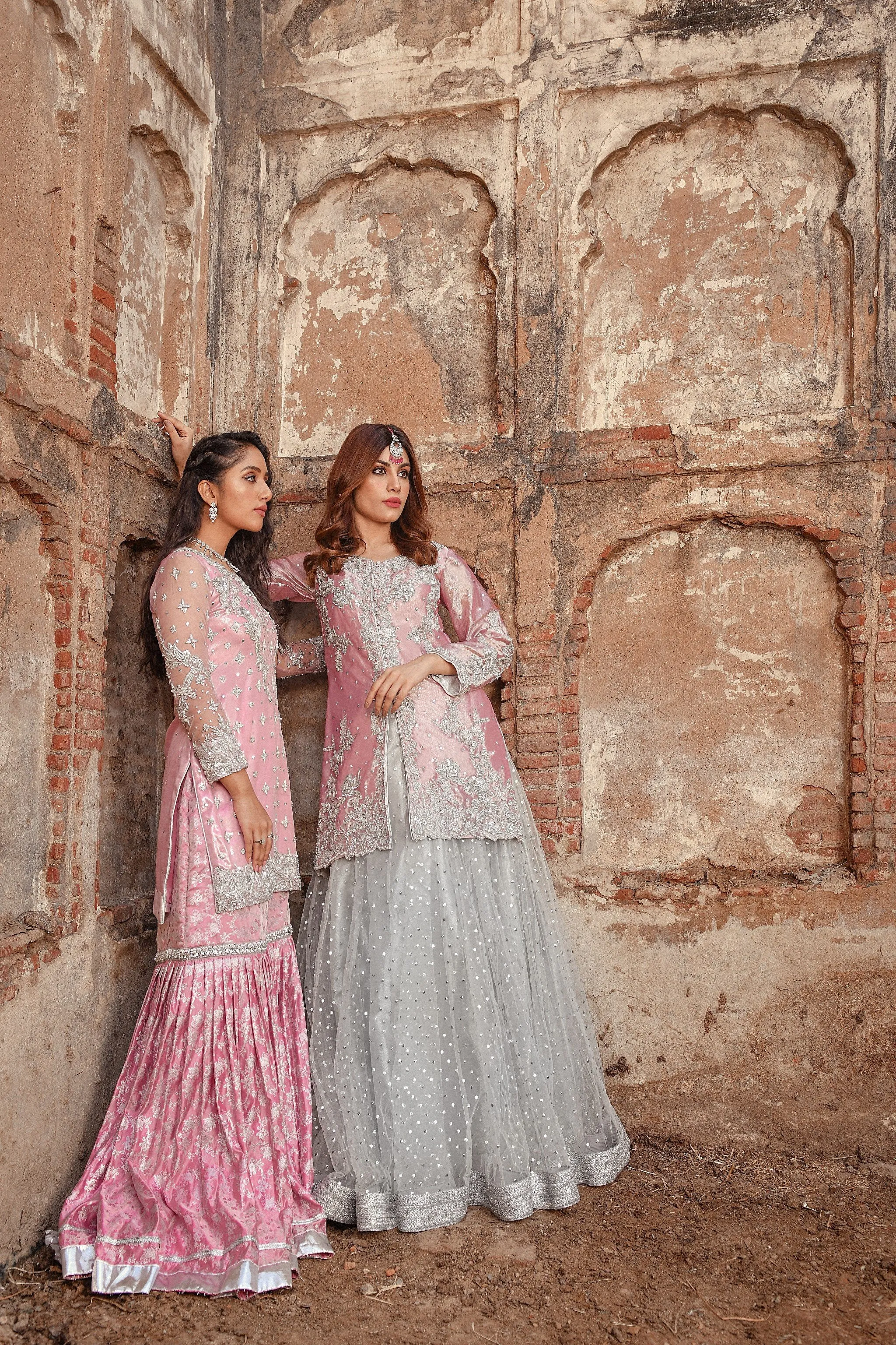 Traditional Silver Lehenga Shirt Dupatta Dress #BS717