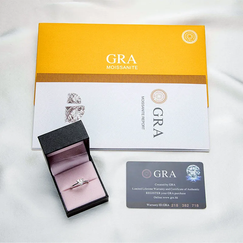Trillion Cut Moissanite Diamond Solitaire Ring