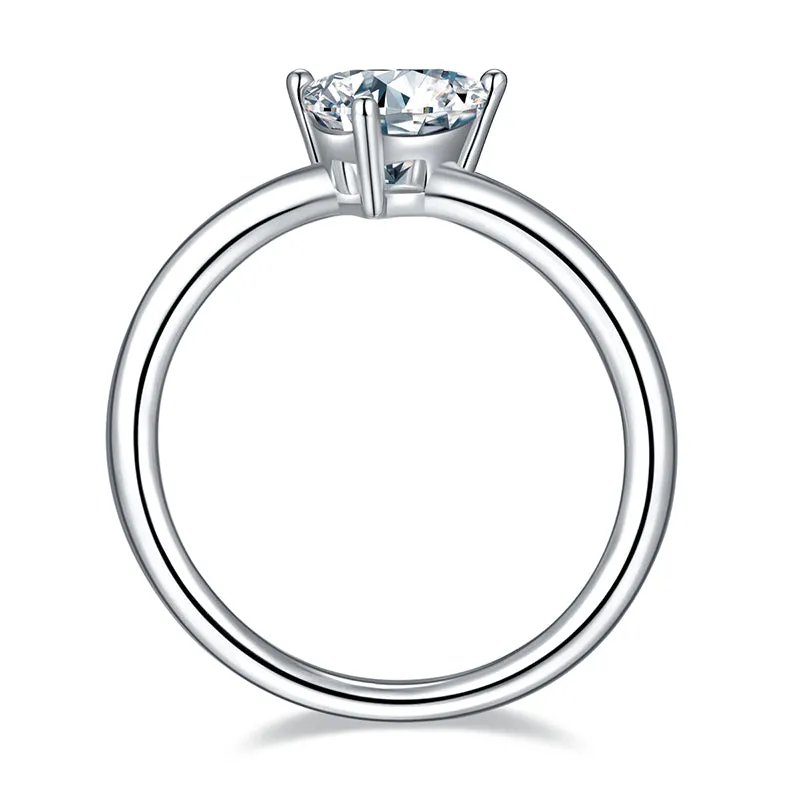 Trillion Cut Moissanite Diamond Solitaire Ring