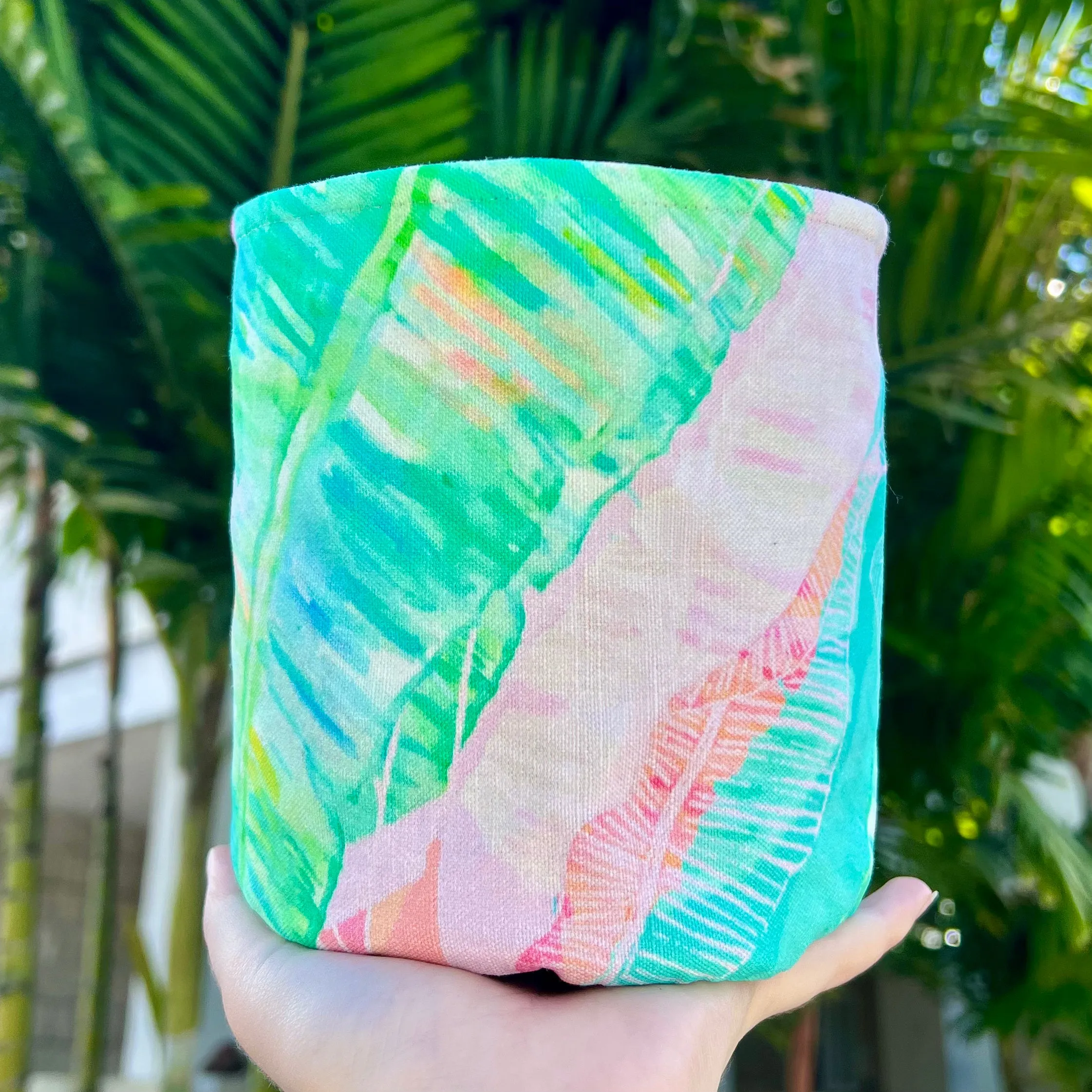 Tropical Banana Leaf Fabric Organizer/Plant Sack