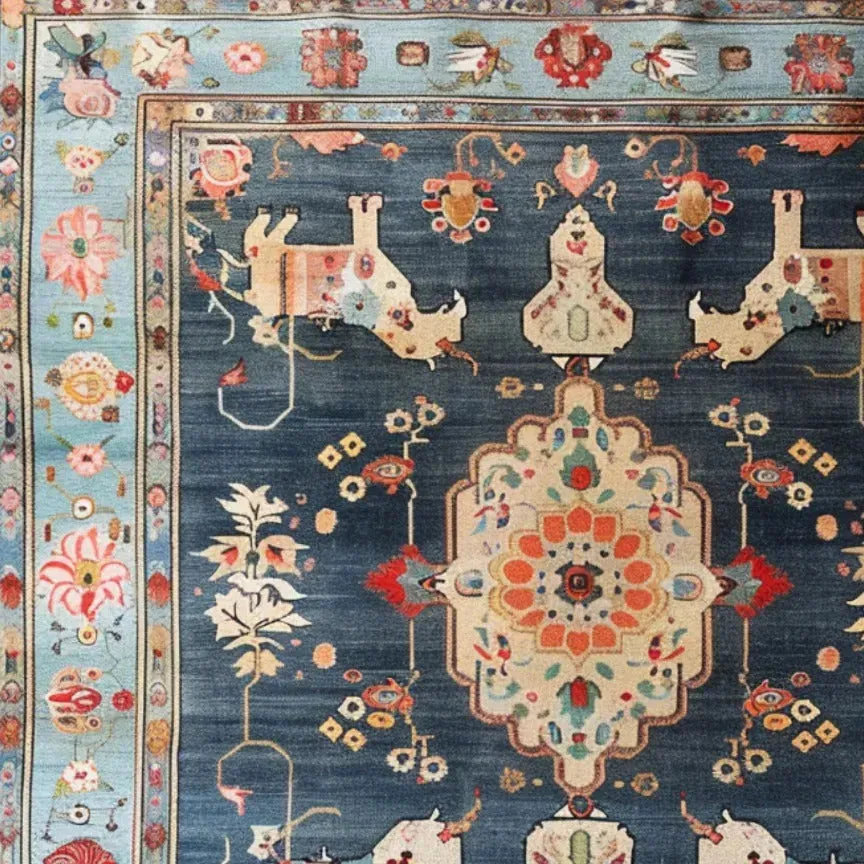 Unicorn Tapestry Hand Knotted Area Rug