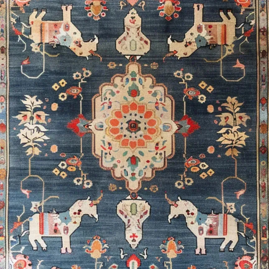 Unicorn Tapestry Hand Knotted Area Rug