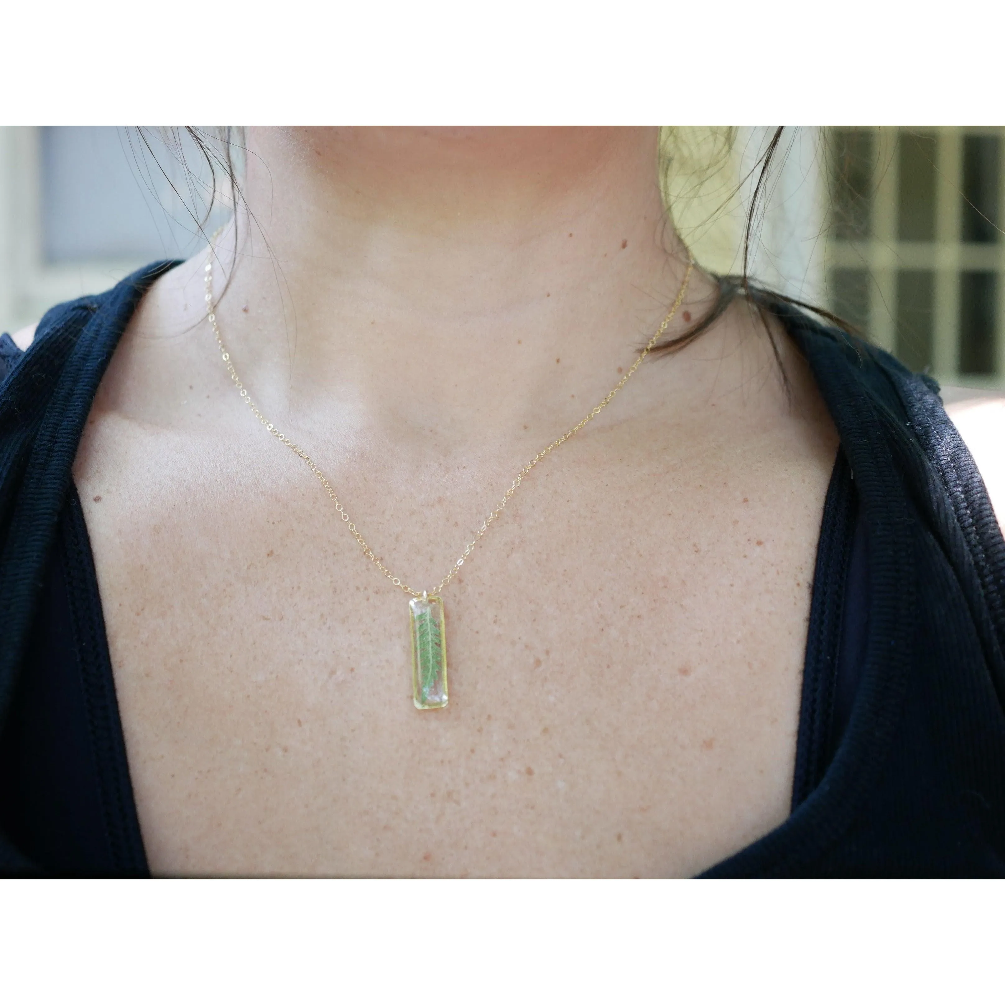 Vertical Fern Bar Necklace