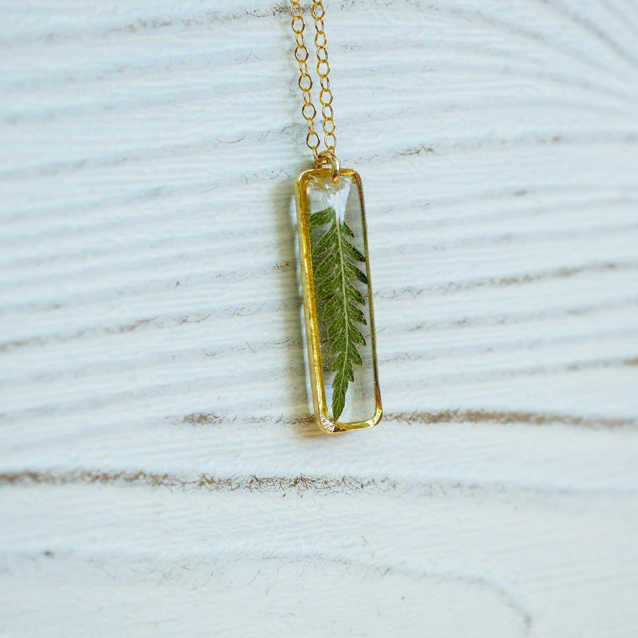 Vertical Fern Bar Necklace