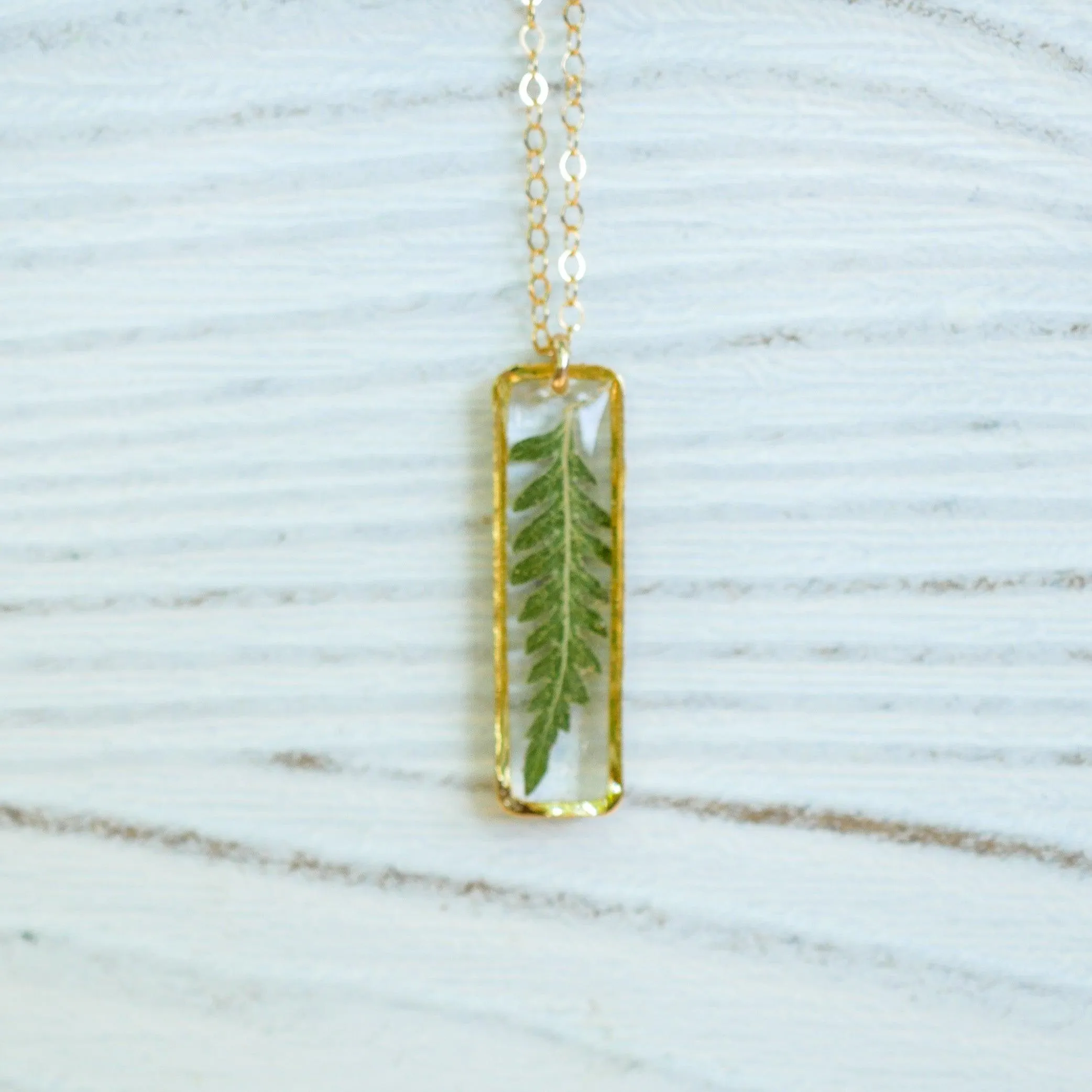 Vertical Fern Bar Necklace