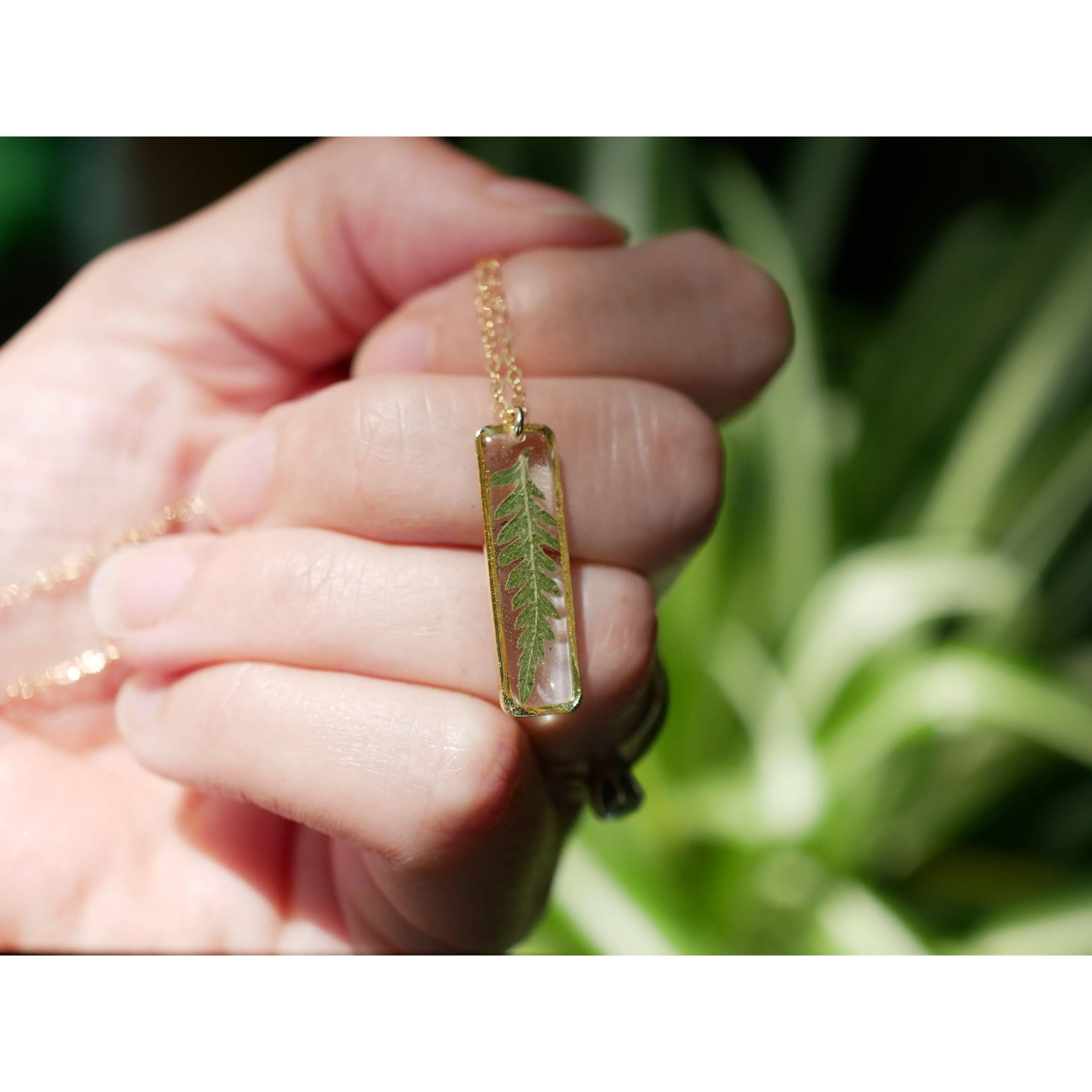 Vertical Fern Bar Necklace