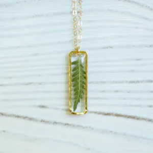 Vertical Fern Bar Necklace
